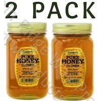  Gunter's Clover Honey - Pint (22 oz. nt. wt.) Jar - 2 Pack