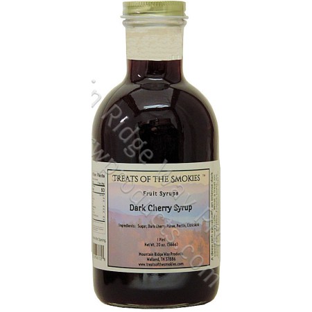 Treats of the Smokies - Dark Black Cherry Syrup - Pint (20 oz. nt. wt.) Jar - 2 Pack