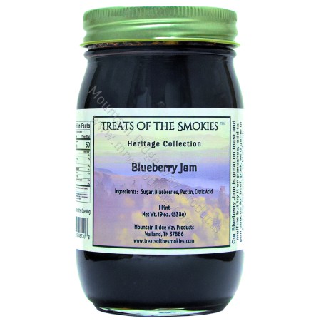 Treats of the Smokies - Blueberry Jam - Pint (19 oz. nt. wt.) Jar - 2 Pack