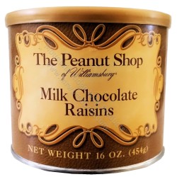 The Peanut Shop Milk Chocolate Raisins - 3-Pack of 16 Oz. Cans